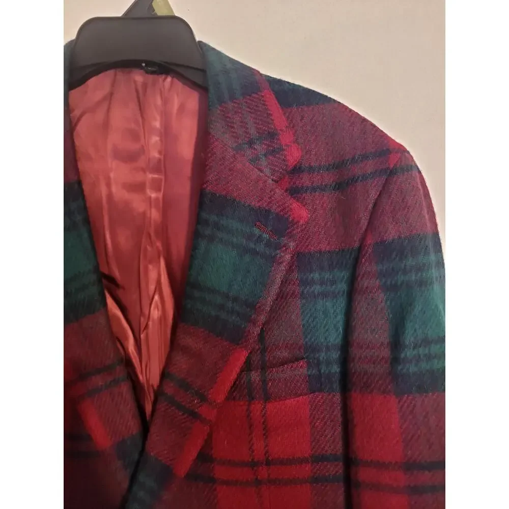 Vintage Ralph Lauren Blazer Mens 40 Tartan Plaid Wool Sport Coat Polo University - Picture 3 of 16